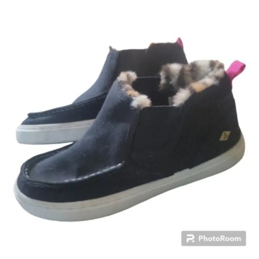 NWOB‎ girls Sperry Salty Cozy MID Ankle Boot, Black Size 3M